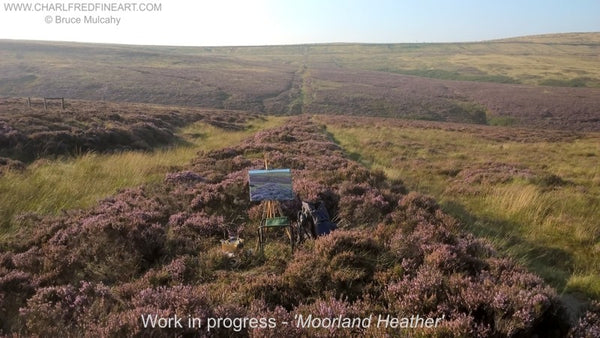 Moorland Heather landscape photo of work in progress by Bruce Mulcahy.