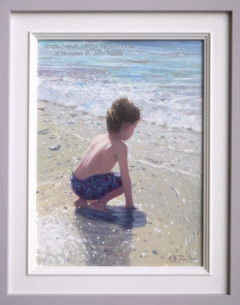Waiting & Watching figurative art painting by Nicholas St. John Rosse RSMA.