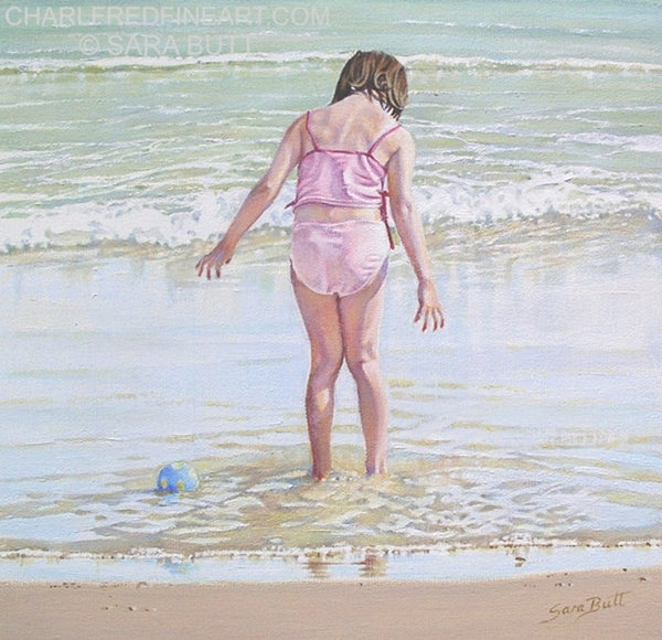 Lost Ball beach painting nautical art by artist Sara Butt
