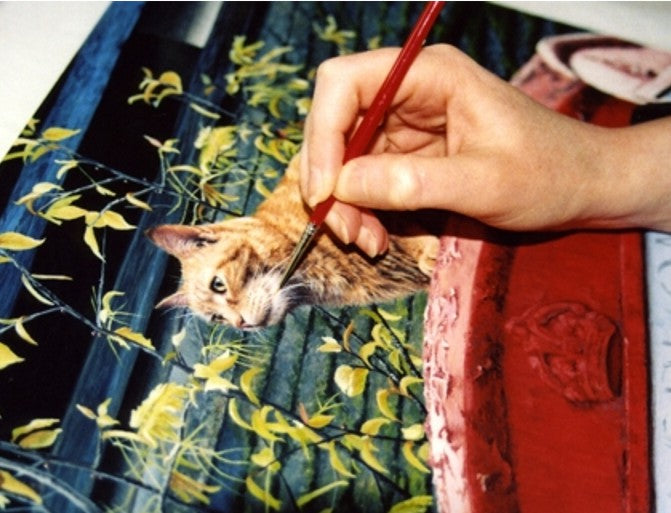 Creating 'A Coat of Red' Cat Acrylic Painting