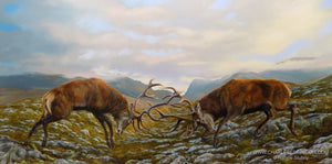 natalie-stutely-the-battle-within-red-deer-stag-wildlife-art-painting