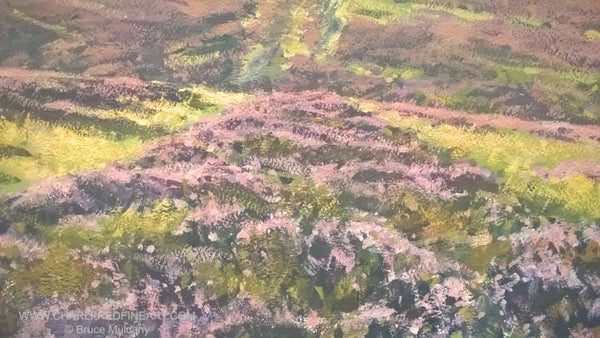 Moorland Heather landscape painting detail by Bruce Mulcahy.
