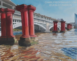 'Blackfriars Railway Bridge'- Cityscape Painting