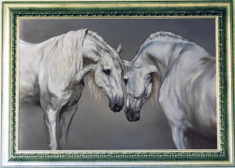 Cuando dos Almas Se Unen horse animal art framed painting by Natalie Stutely.