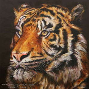 Bengal Prince Tiger animal wall art painting by Peter Goodhall.