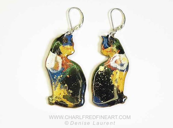 Denise Laurent elli cat dangle earrings